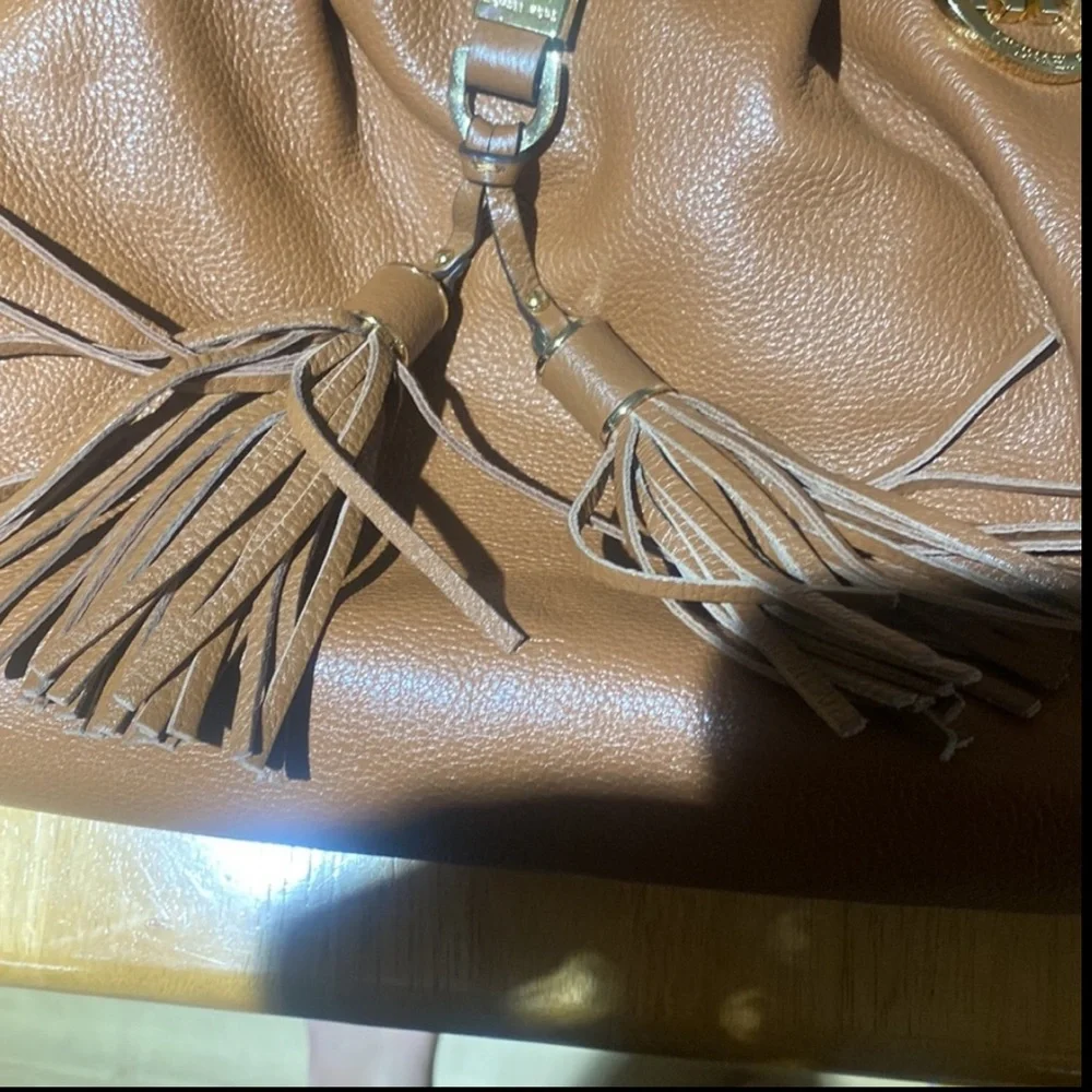 Michael Kors BROWN Shoulder Boho Bag. Skorpios Large Drawstring Shoulder Bag - Picture 6 of 12